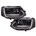 LED Tagfahrlicht-Scheinwerfer VW T5 GP 09-14 schwarz mit dynamischem Blinker - Image 3