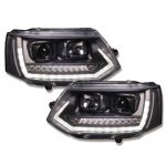 LED Tagfahrlicht-Scheinwerfer VW T5 GP 09-14 schwarz mit dynamischem Blinker - Image 2