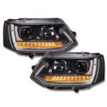 LED Tagfahrlicht-Scheinwerfer VW T5 GP 09-14 schwarz mit dynamischem Blinker - Image 6