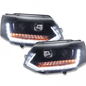LED Tagfahrlicht-Scheinwerfer VW T5 GP 09-14 schwarz mit dynamischem Blinker - Image 5