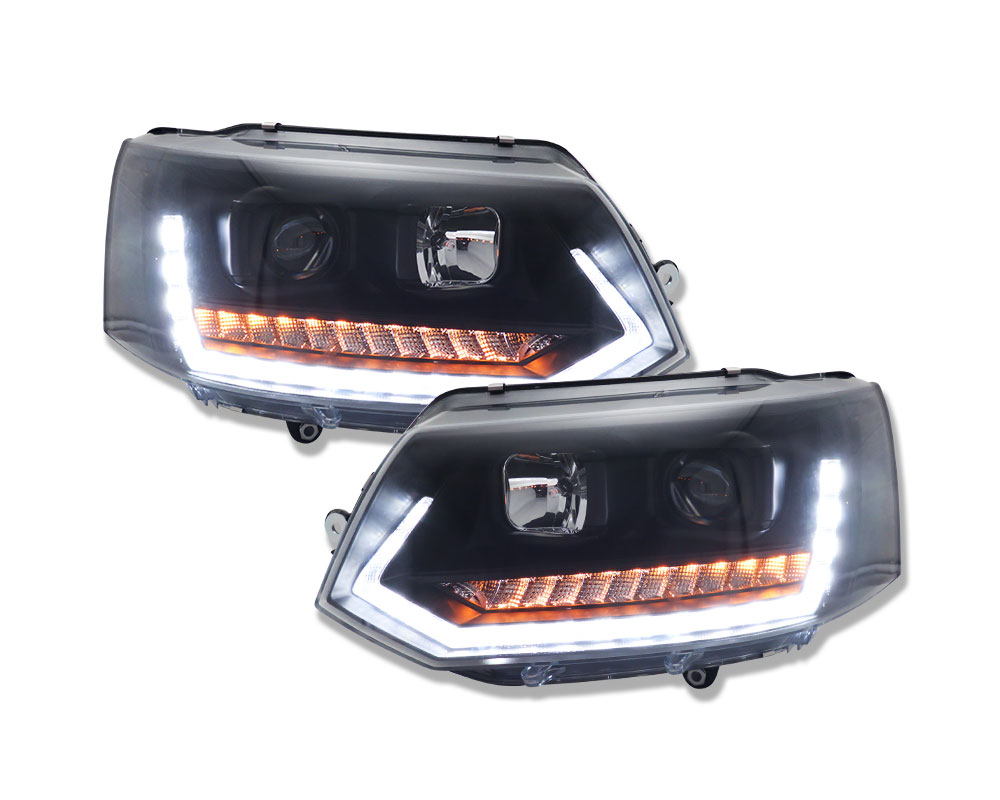 Scheinwerfer Tagfahrlicht LED schwarz LTI passt für VW T5 GP (Facelift) ab  10-15
