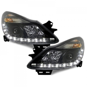 LED Tagfahrlicht-Optik-Scheinwerfer Opel Corsa D 06-11 schwarz