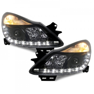 LED Tagfahrlicht-Optik-Scheinwerfer Opel Corsa D 06-11 schwarz - immagine 4