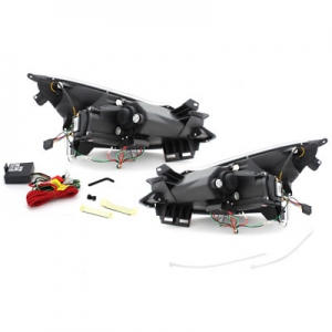 LED Tagfahrlicht-Scheinwerfer Opel Corsa D 06-11 schwarz - immagine 4