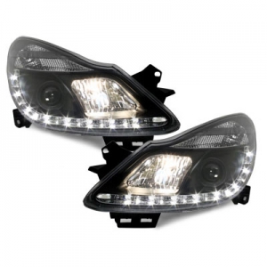 LED Tagfahrlicht-Scheinwerfer Opel Corsa D 06-11 schwarz - immagine 3