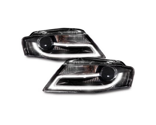 VOLL-LED Lightbar Design Rückleuchten für Audi A6 4F Avant (C6) 04-11  rot/rauch dynamischer Blinker
