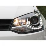 Scheinwerfer für VW Polo 6R 6C 2009+ schwarz Tagfahrlicht-Optik dynamischer  LED Blinker