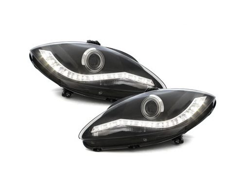 Voll LED Lightbar Design Rückleuchten für Seat Ibiza 6L 02-08 schwarz/rauch