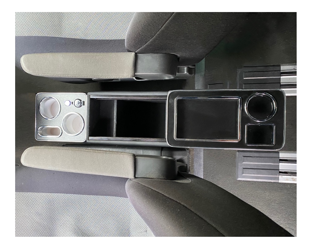 Mittelkonsole T5 T6 T6.1 Bus Schwarz Box Aufbewahrung Staufach Led USB  Armatur : : Auto & Motorrad