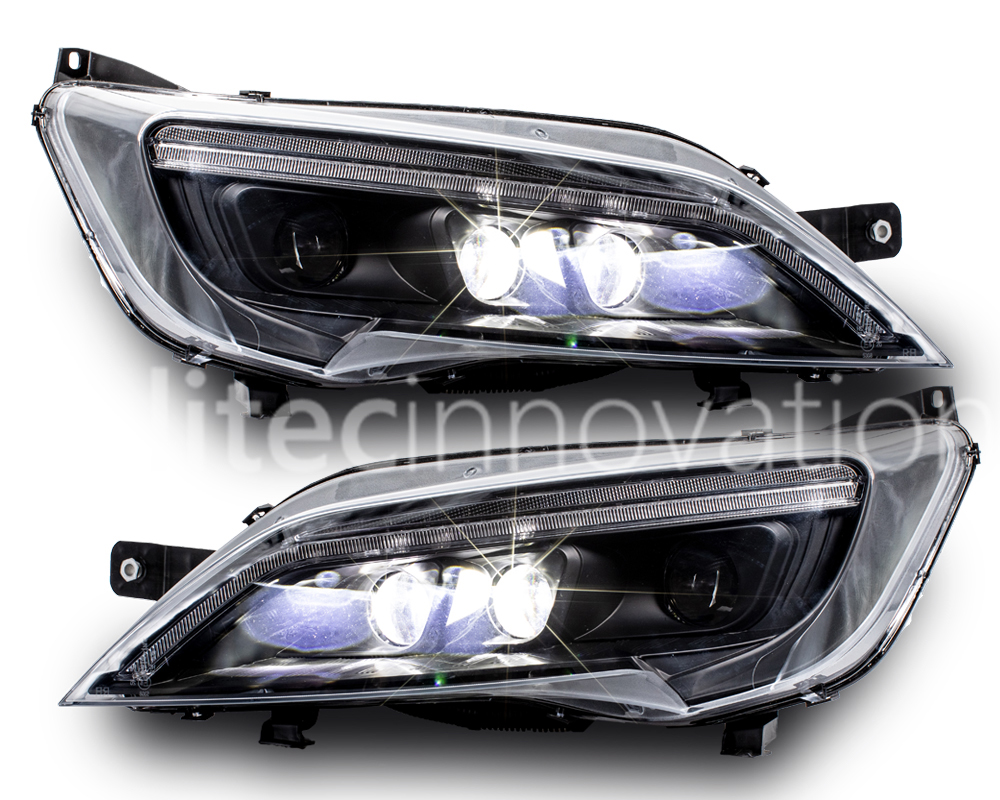 VOLL LED Tagfahrlicht Scheinwerfer schwarz für Fiat Ducato ab 2014  dynamischer Led Blinker für orig. Led