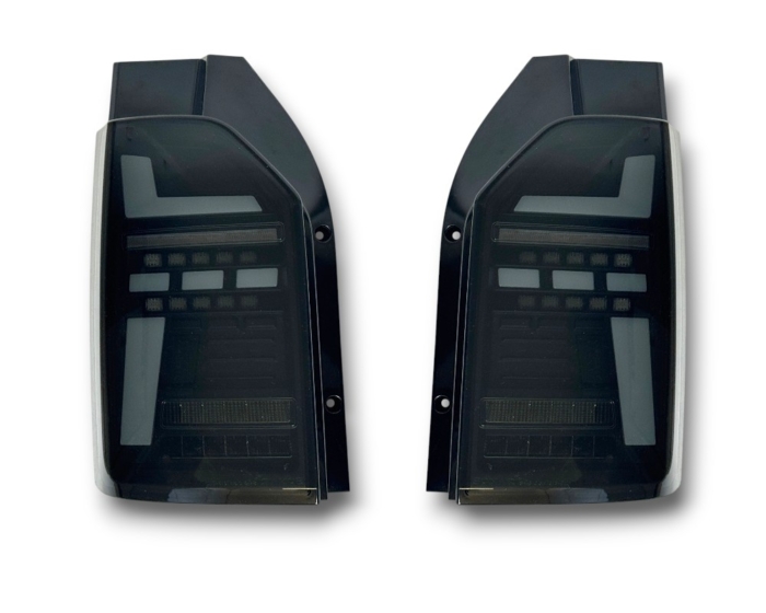 LED Rückleuchten VW T6 2015-19 im T6.1 Look Heckklappe mit dynamischem Blinker schwarz/rauch – Bild 4