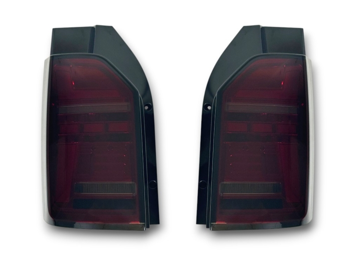 LED Rückleuchten VW T6 2015-19 im T6.1 Look Heckklappe mit dynamischem Blinker rot/rauch – Image 3