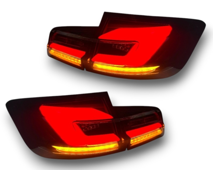 Feux arrières VOLL-LED avec Lightbar BMW Série 5 F10 Berline 09-16 noir/fumé avec clignotant dynamique