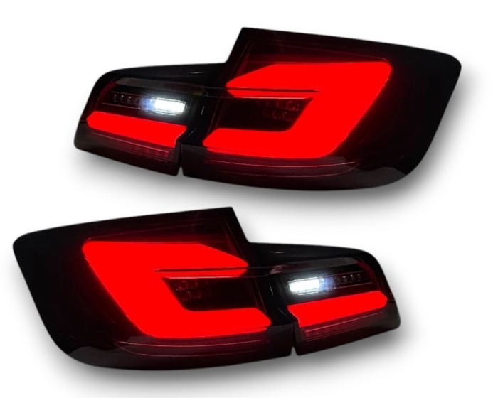 VOLL-LED Rückleuchten mit Lightbar BMW 5er F10 Limousine 09-16 schwarz/rauch mit dynamischem Blinker – Image 2