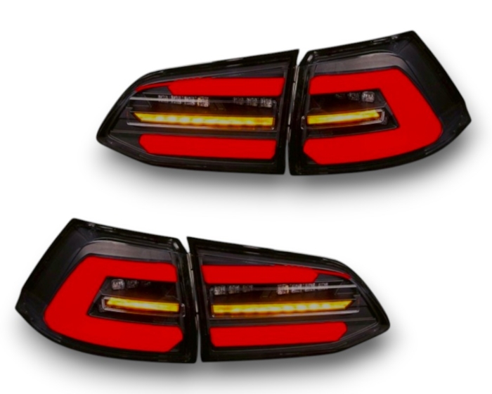 Pilotos traseros FULL LED VW Golf 7 VII Variant/station wagon 12-17 negro/humo con intermitente dinámico y barra de luces roja para halógenos originales