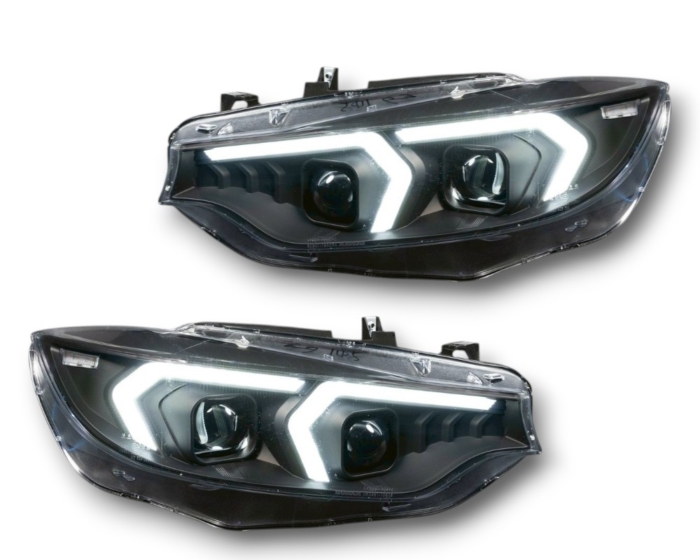 Προβολείς προβολέων LED ημέρας BMW 4 Series Coupé F32 2013-2017 για αρχικό HID / HID + AFS μαύρο