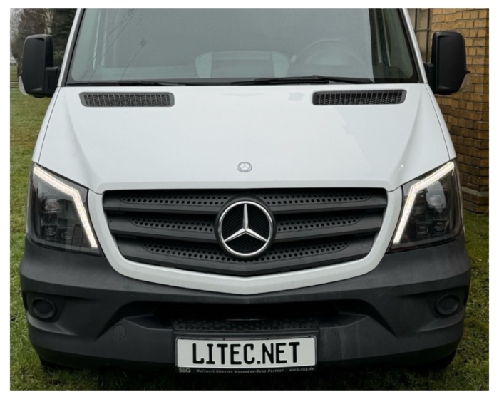 FULL LED faróis de luz de circulação diurna Mercedes Benz Sprinter W906 MOPF/camper vans 2013-2018 preto com indicador dinâmico - Imagem 3