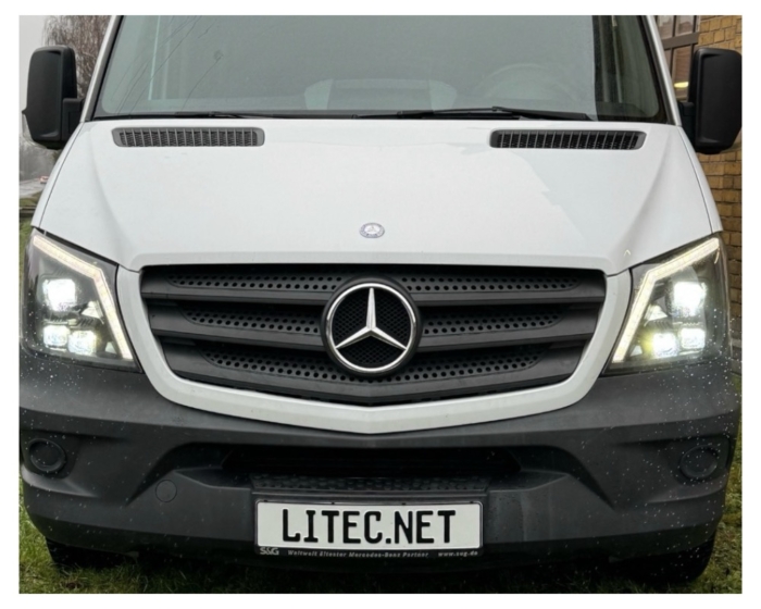 FULL LED faróis de luz de circulação diurna Mercedes Benz Sprinter W906 MOPF/camper vans 2013-2018 preto com indicador dinâmico - Imagem 4