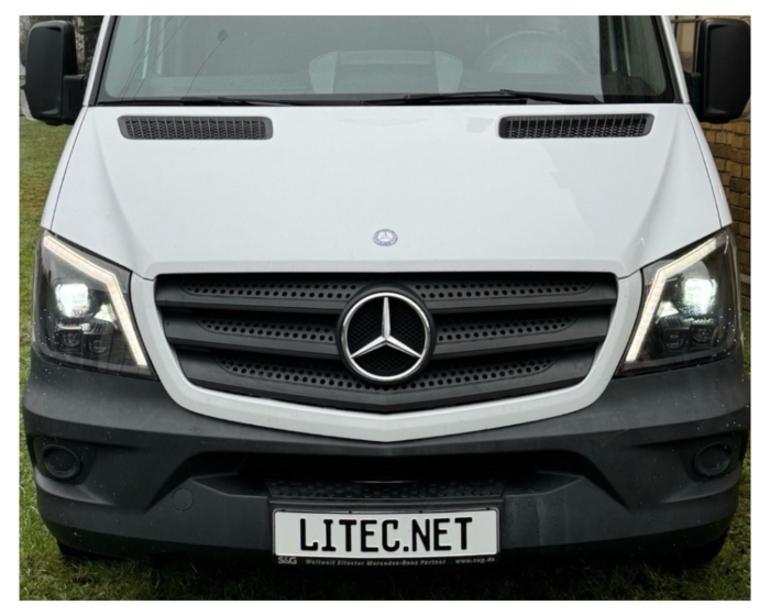 FULL LED faróis de luz de circulação diurna Mercedes Benz Sprinter W906 MOPF/camper vans 2013-2018 preto com indicador dinâmico - Imagem 8