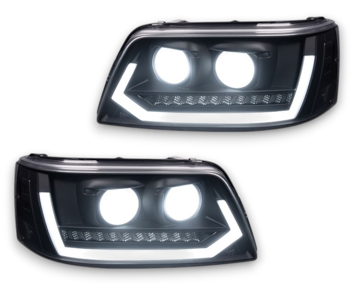 ΠΛΗΡΗΣ LED προβολείς ημέρας VW T5.1 03-09 με δυναμική ένδειξη μαύρο