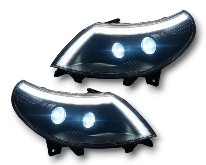 VOLL LED Tagfahrlicht Scheinwerfer für Citroën Jumper II / Fiat Ducato III / Peugeot Boxer 2006-14 schwarz - Image 2