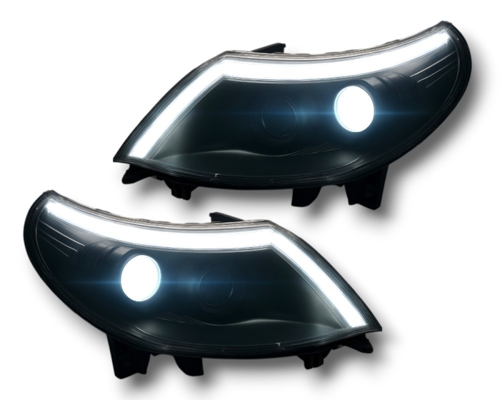 VOLL LED Tagfahrlicht Scheinwerfer für Citroën Jumper II / Fiat Ducato III / Peugeot Boxer 2006-14 schwarz - Image 5